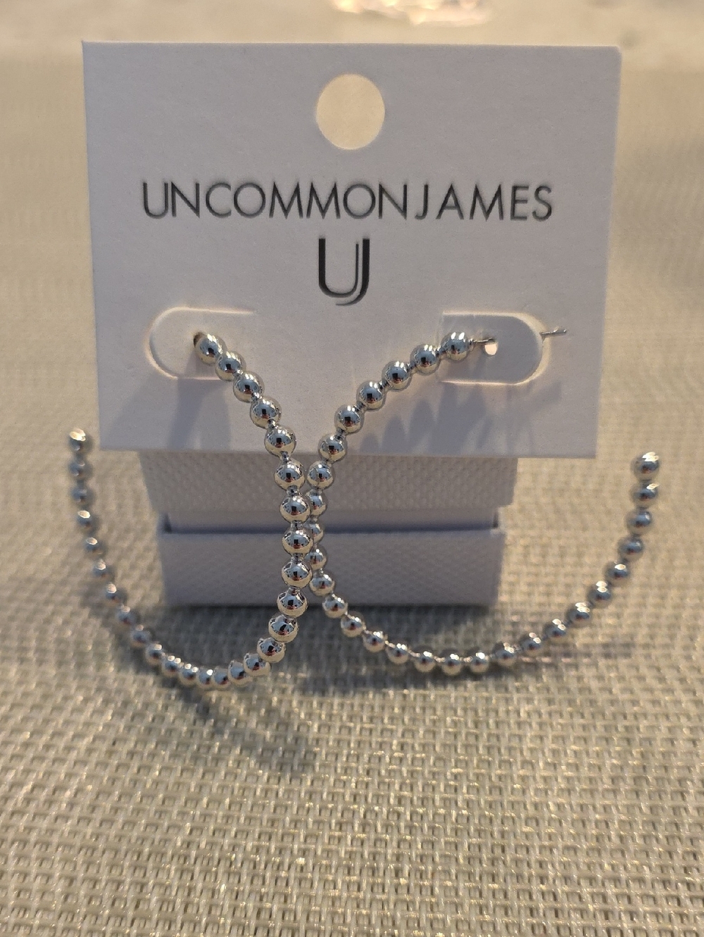 Uncommon James Silver Beaded Hoop Earrings
